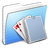 Aqua Stripped Folder Card Deck Icon 48x48 png